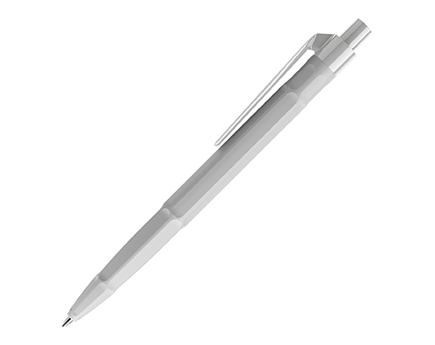 Prodir QS20 Peak Pen - Soft Touch - Transparent Clip - Grey