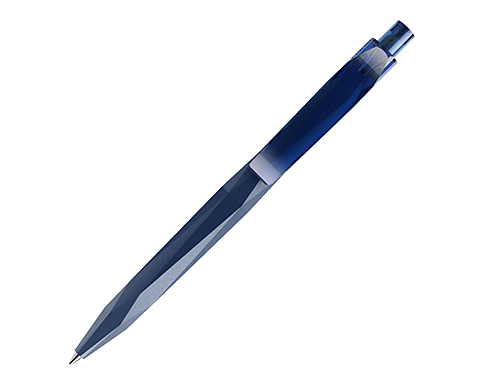 Prodir QS20 Peak Pen - Soft Touch - Transparent Clip - Navy Blue