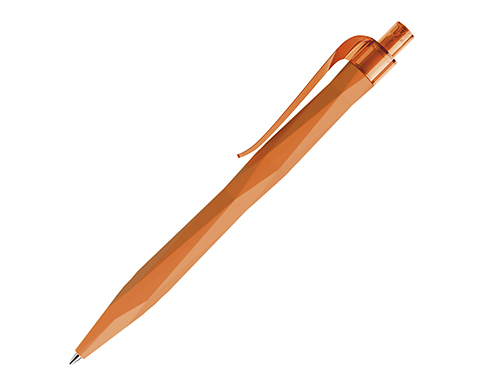 Prodir QS20 Peak Pen - Soft Touch - Transparent Clip - Orange