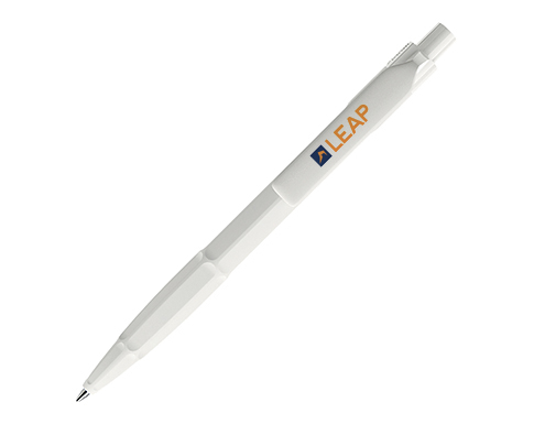 Prodir QS20 Peak Pen - Soft Touch - Transparent Clip - White