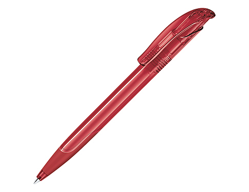 Senator Challenger Soft Grip Pens Clear - Cherry Red