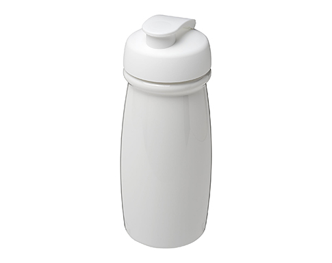 H20 Splash 600ml Flip Top Water Bottles - White / White