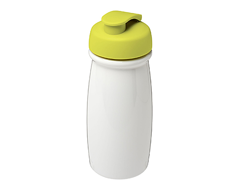 H20 Splash 600ml Flip Top Water Bottles - White / Lime