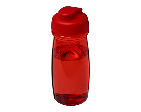 H20 Splash 600ml Flip Top Water Bottles - Trans Red