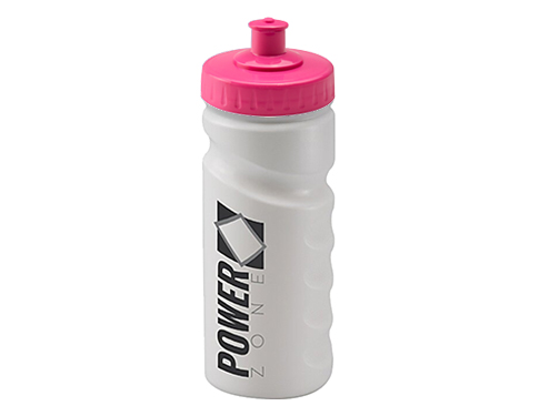 Biodegradable Contour Grip 500ml Sports Bottles - Push Pull Cap - Pink