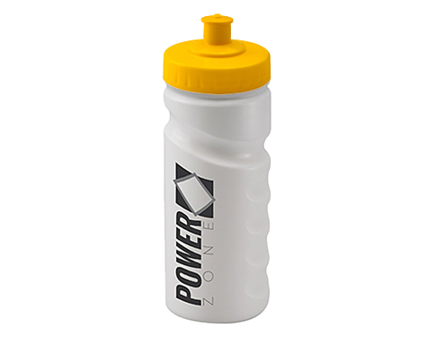 Biodegradable Contour Grip 500ml Sports Bottles - Push Pull Cap - Yellow