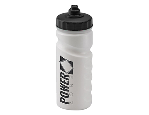 Biodegradable Contour Grip 500ml Sports Bottles - Valve Cap - Black