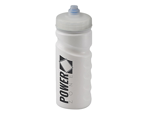 Biodegradable Contour Grip 500ml Sports Bottles - Valve Cap - Clear