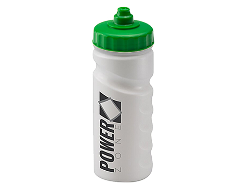Biodegradable Contour Grip 500ml Sports Bottles - Valve Cap - Green