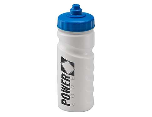 Biodegradable Contour Grip 500ml Sports Bottles - Valve Cap - Light Blue