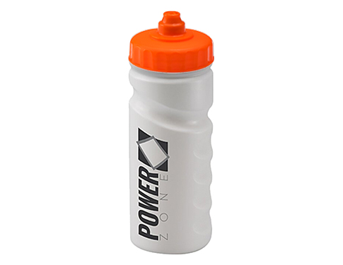 Biodegradable Contour Grip 500ml Sports Bottles - Valve Cap - Orange