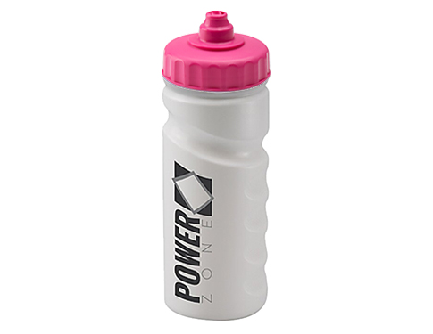 Biodegradable Contour Grip 500ml Sports Bottles - Valve Cap - Pink