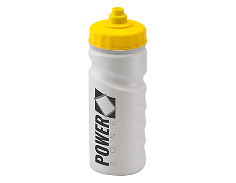 Biodegradable Contour Grip 500ml Sports Bottles - Valve Cap - Yellow