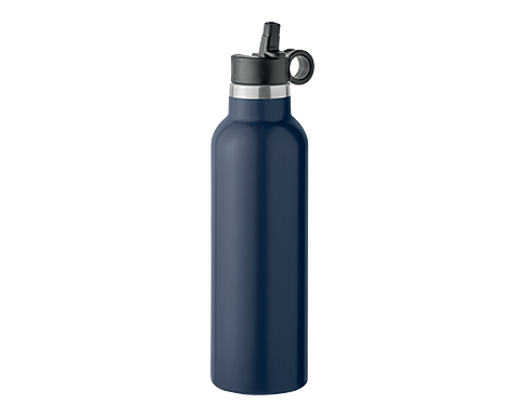 Roxbury 700ml Double Wall Recycled Stainless Steel Water Bottles - Navy Blue