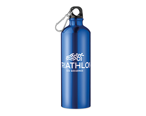 Scarsdale 750ml Aluminium Carabiner Water Bottles - Royal Blue