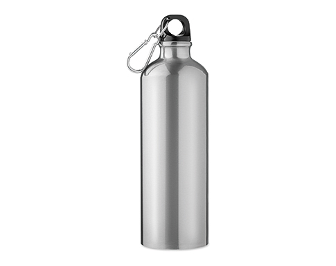Scarsdale 750ml Aluminium Carabiner Water Bottles - Silver