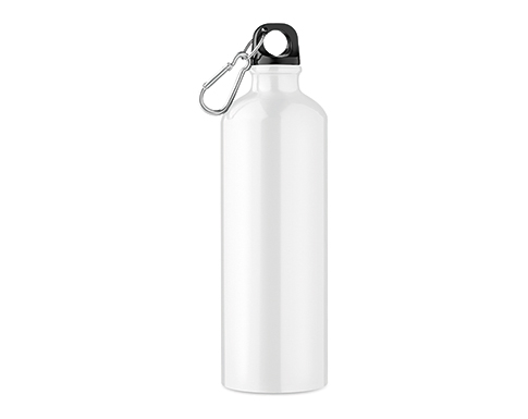 Scarsdale 750ml Aluminium Carabiner Water Bottles - White