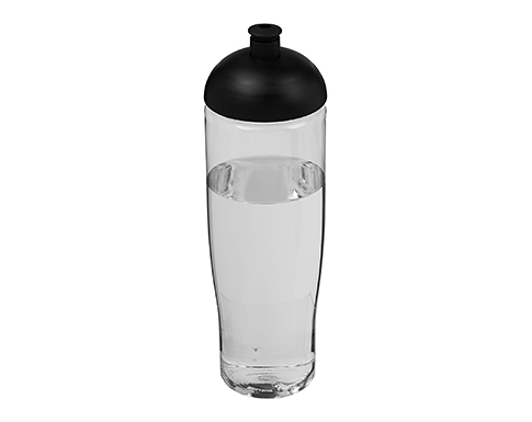 H20 Marathon 700ml Domed Top Sports Bottles - Clear / Black