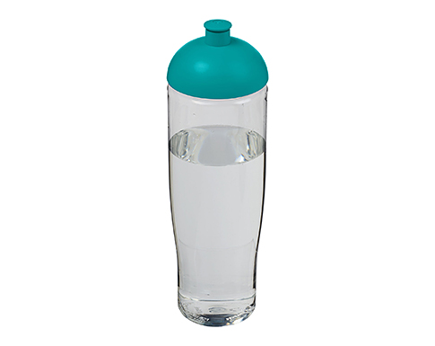 H20 Marathon 700ml Domed Top Sports Bottles - Clear / Turquoise