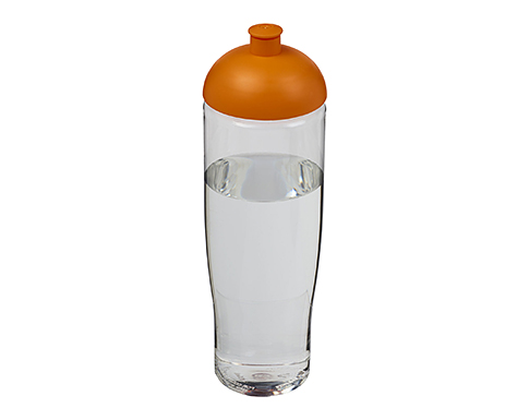 H20 Marathon 700ml Domed Top Sports Bottles - Clear / Orange