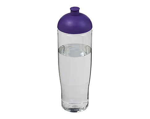 H20 Marathon 700ml Domed Top Sports Bottles - Clear / Purple