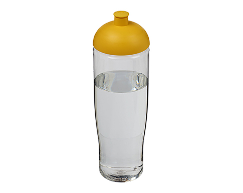 H20 Marathon 700ml Domed Top Sports Bottles - Clear / Yellow