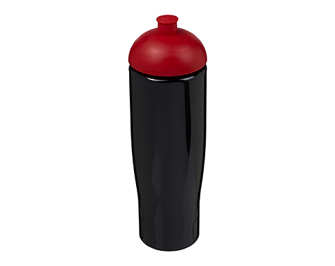 H20 Marathon 700ml Domed Top Sports Bottles - Black / Red