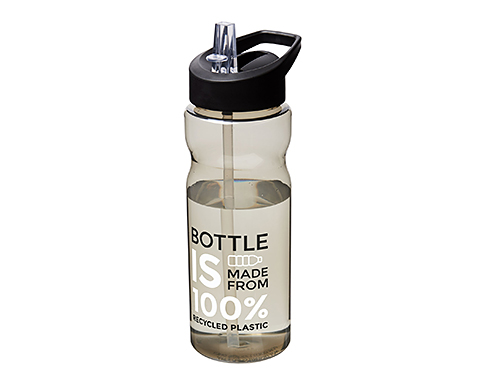 H20 Impact 650ml Spout Lid Eco Water Bottles - Trans Charcoal / Black