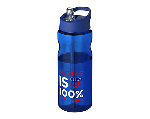 H20 Impact 650ml Spout Lid Eco Water Bottles - Trans Charcoal / Blue