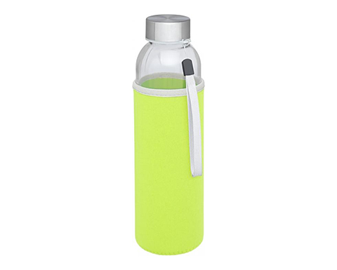 Bergen 500ml Glass Bottles With Pouch - Lime