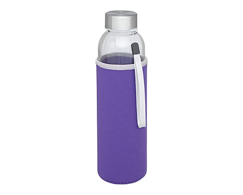 Bergen 500ml Glass Bottles With Pouch - Purple