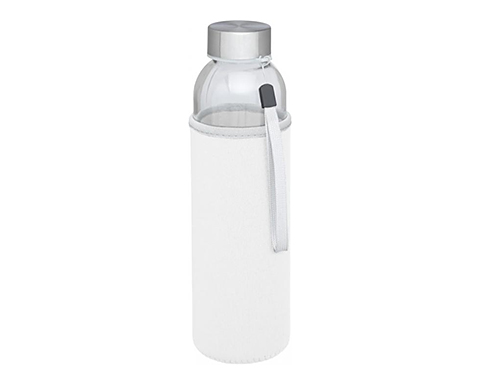 Bergen 500ml Glass Bottles With Pouch - White