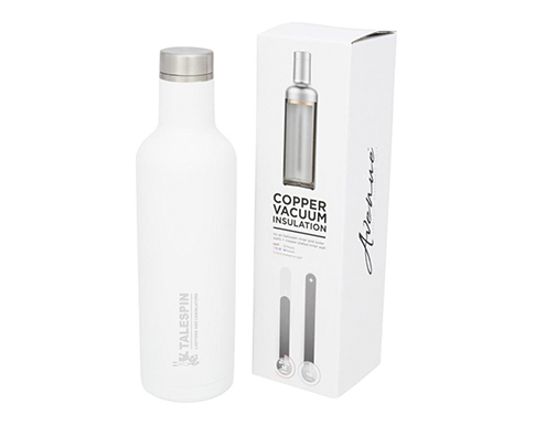 Harvard 750ml Copper Vacuum Insulated Bottles - White