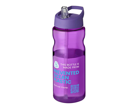 H20 Impact 650ml Spout Lid Eco Water Bottles - Trans Purple