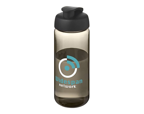 H20 Atlantic Tritan 600ml Flip Top Sports Bottles - Charcoal / Black