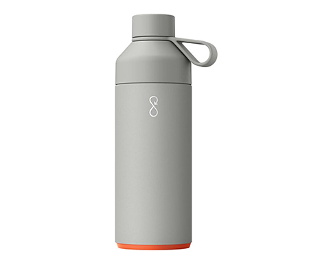 Big Ocean Bottle 1 Litre Recycled Vacuum Insulated Water Bottle - Grey