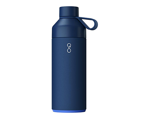 Big Ocean Bottle 1 Litre Recycled Vacuum Insulated Water Bottle - Ocean Blue