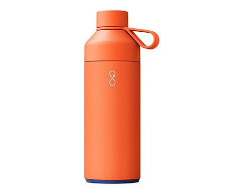 Big Ocean Bottle 1 Litre Recycled Vacuum Insulated Water Bottle - Orange