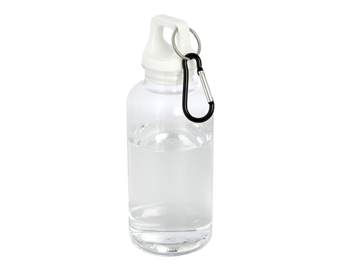 Danube 400ml RCS Certified Recycled Plastic Water Bottle With Carabiner - White