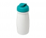 H20 Splash 600ml Flip Top Water Bottles - White / Turquoise