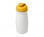 H20 Splash 600ml Flip Top Water Bottles - White / Yellow