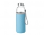 Cologne Glass Drinking Bottle With Neoprene Pouch - Light Blue