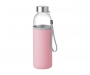 Cologne Glass Drinking Bottle With Neoprene Pouch - Pink