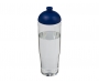 H20 Marathon 700ml Domed Top Sports Bottles - Clear / Blue