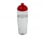 H20 Marathon 700ml Domed Top Sports Bottles - Clear / Red