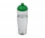 H20 Marathon 700ml Domed Top Sports Bottles - Clear / Green