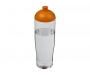 H20 Marathon 700ml Domed Top Sports Bottles - Clear / Orange