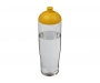 H20 Marathon 700ml Domed Top Sports Bottles - Clear / Yellow