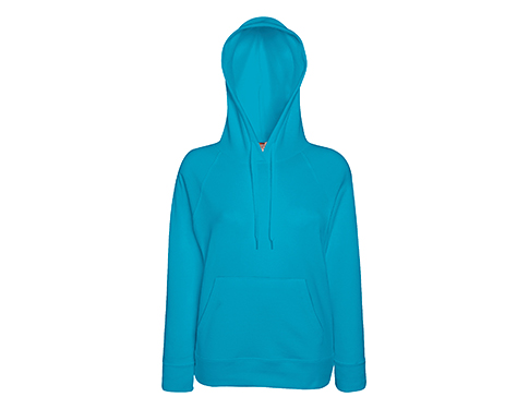 Fruit Of The Loom Lady-Fit Lightweight Hoodies -  Azure Blue