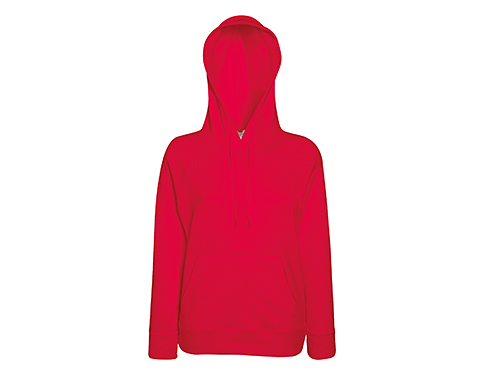 Fruit Of The Loom Lady-Fit Lightweight Hoodies -  Red